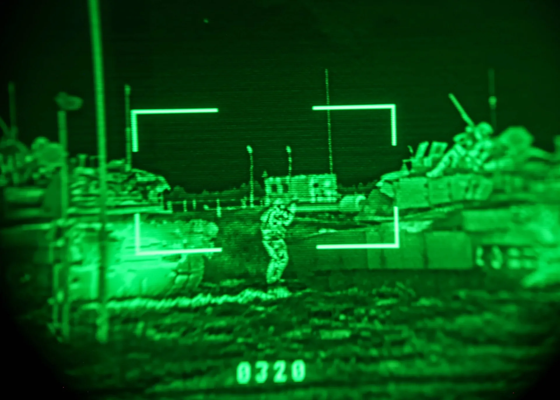 M1 Abrams live-fire training in thermal imagery, Poland, February 2025